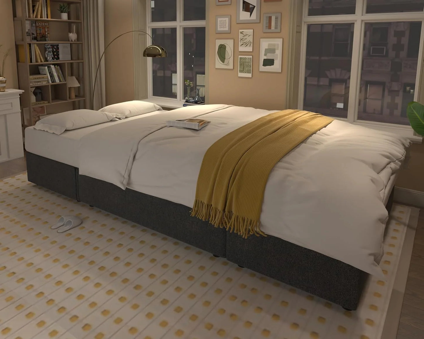 VanAcc Sofa Bed, Sleeper Sofa with Storage Chaise 2 in 1 Pull Out Couch Living Room