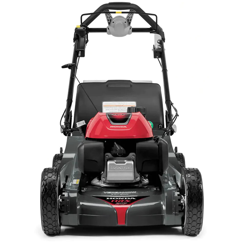 Honda 21-inch Nexite self-propelled mower deck C Versamow 4-in-1 system C hydrostatic drive C electric starter C GCV200 engine with Roto-Stop