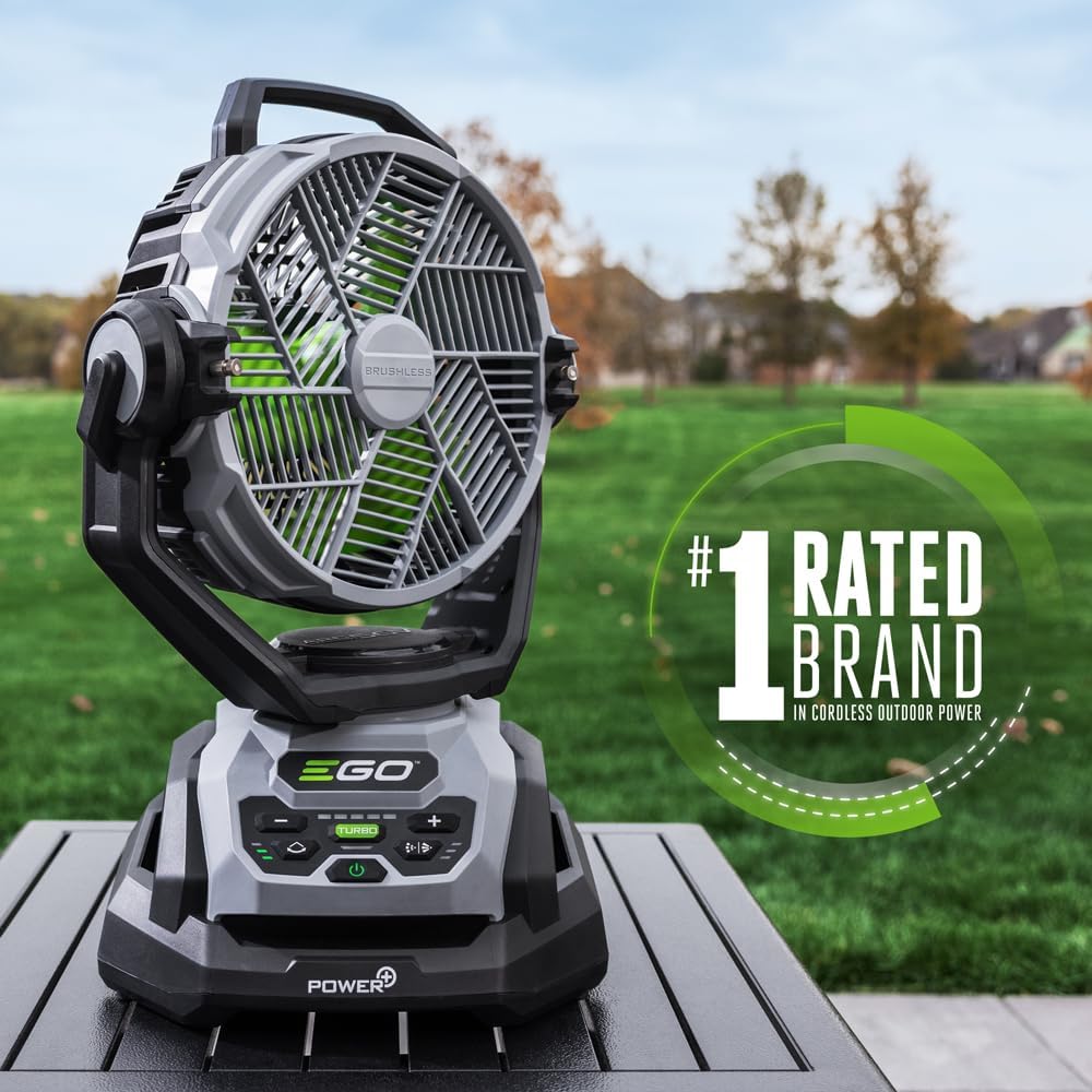 POWER+ Portable Misting Fan - 18" Outdoor Electric, 5 Speeds