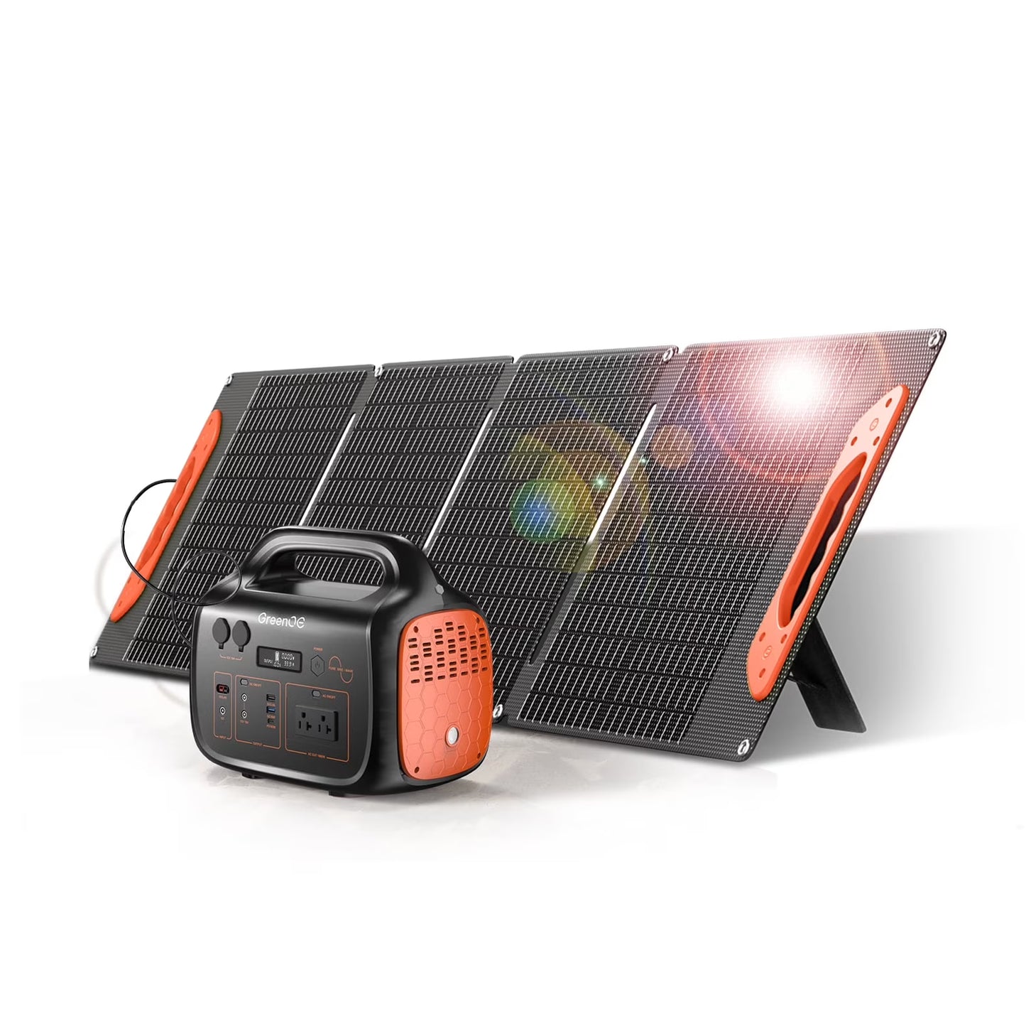 GreenOE Portable Power Station 1000W 1024Wh Solar Powered Generator with 100W Solar Panel, Camping Power Bank for Outdoors Travel Hunting Home Lithium Battery Backup