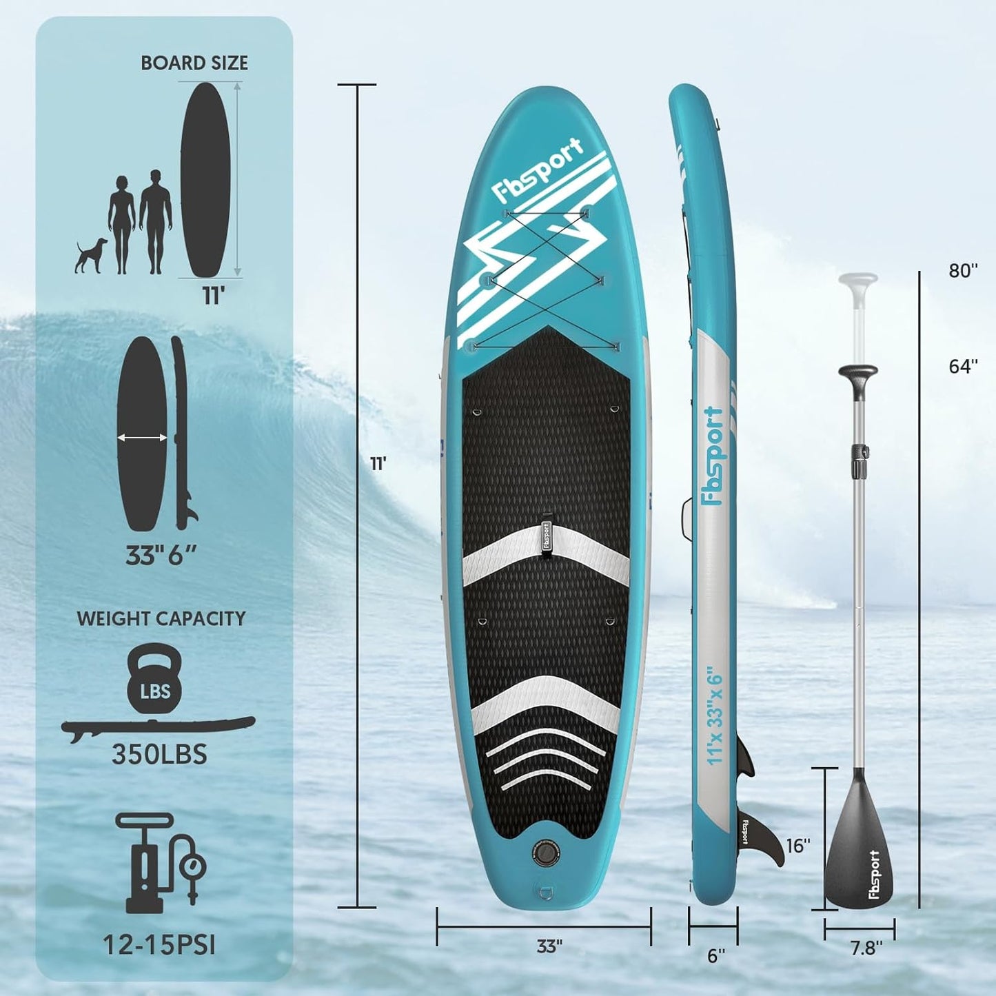 Premium Stand Up Paddle Board Yoga Board with Durable SUP Accessories & Carry Bag | Wide Stance Surf Control Non-Slip Deck Leash Paddle and Pump for Youth & Adult