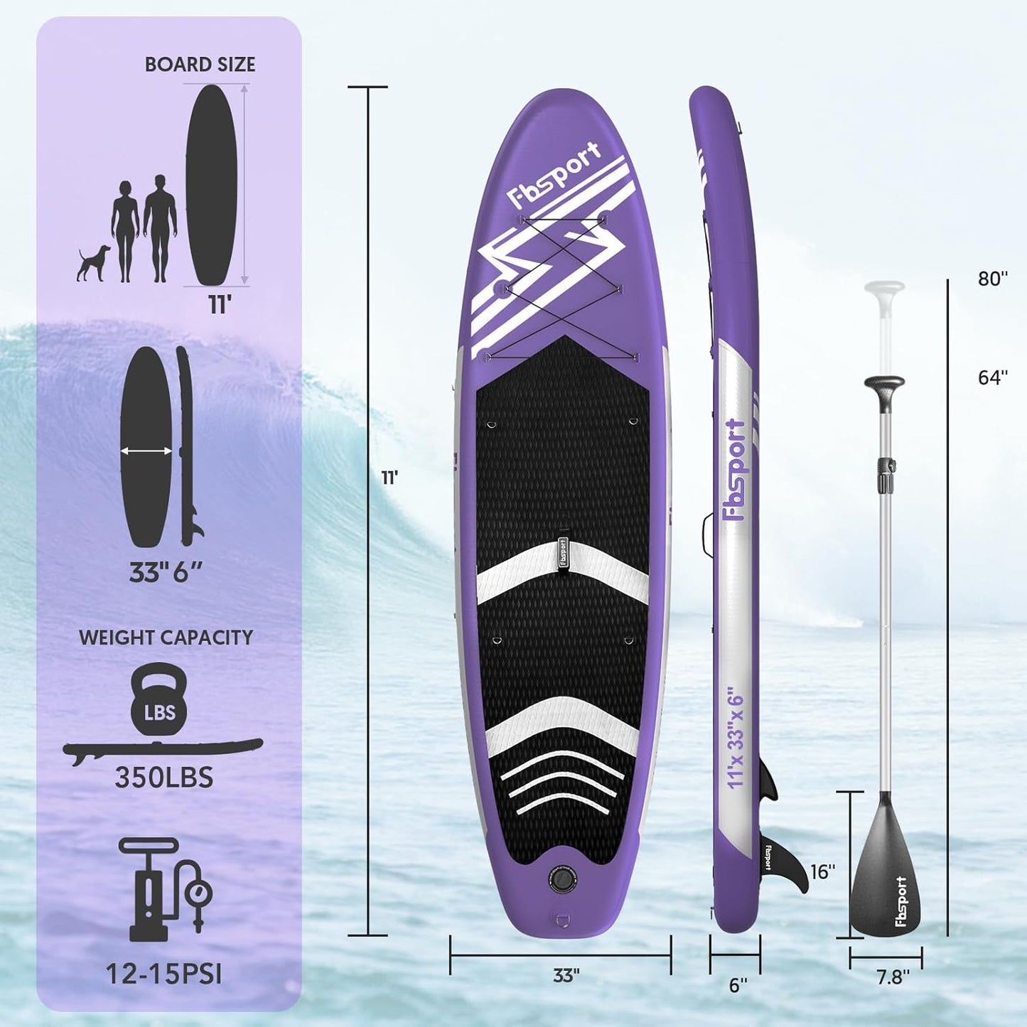 Premium Stand Up Paddle Board Yoga Board with Durable SUP Accessories & Carry Bag | Wide Stance Surf Control Non-Slip Deck Leash Paddle and Pump for Youth & Adult