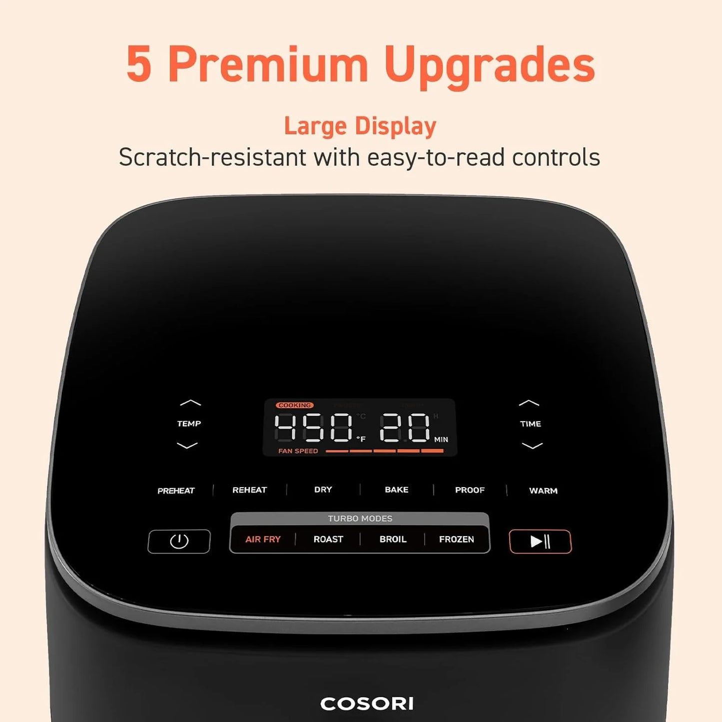 COSORI Air Fryer 9-in-1 Compact & Large 6-Qt Fast Turbo Modes Precise Heat for Even Results