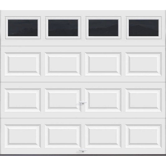 Clopay Classic Insulated Garage Door 9×7 ft, R-Value 6.5, White with Plain Window