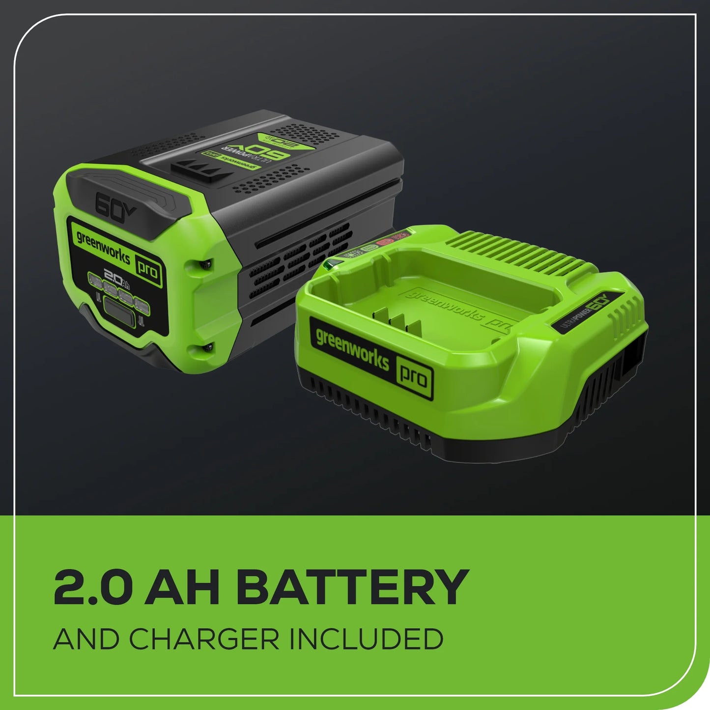 Greenworks 60V 8" Brushless Cordless Edger, 2.0 Ah Battery and Charger Included