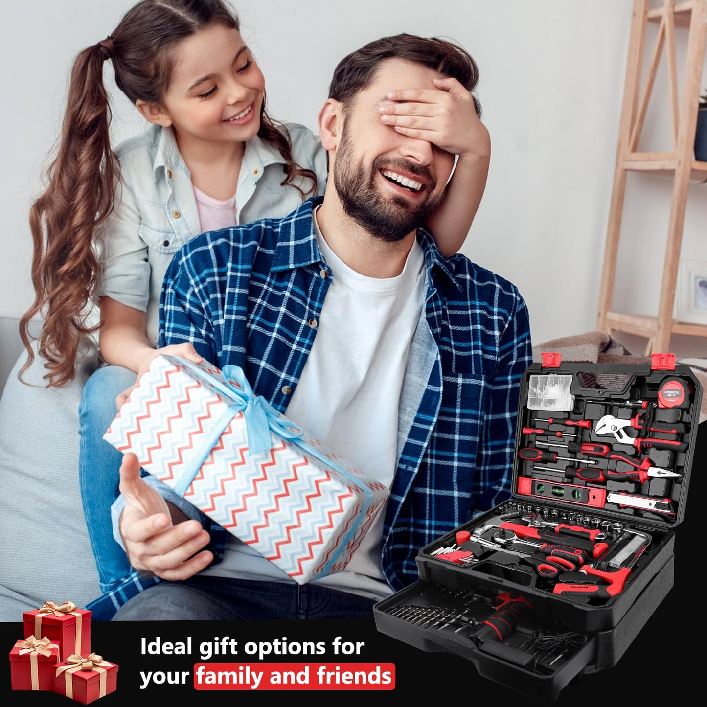 KingTool 276-Piece Tool Set Kit with 12V Cordless Power Drill Driver
