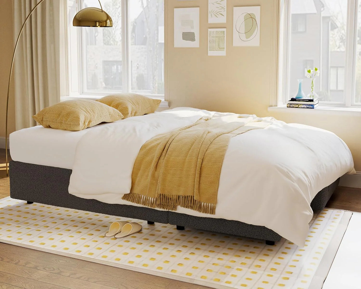 VanAcc Sofa Bed, Sleeper Sofa with Storage Chaise 2 in 1 Pull Out Couch Living Room