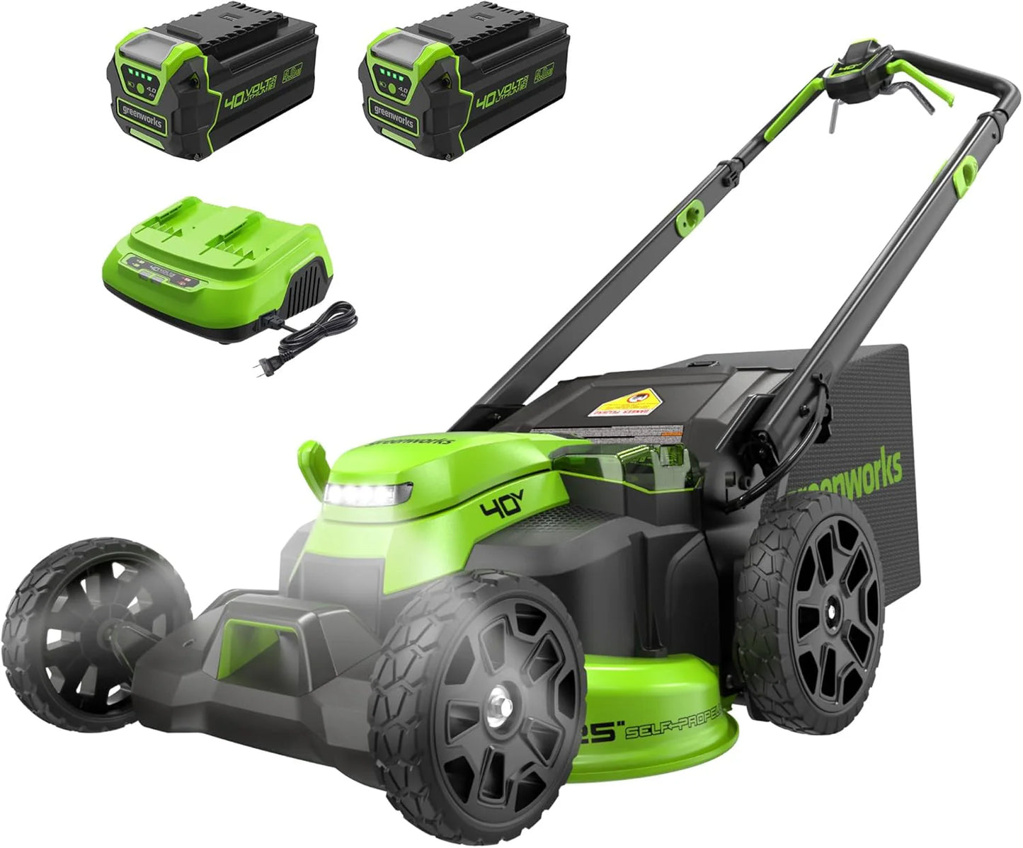 Greenworks 40V 16" Cordless Lawn Mower, Ultra-Light Push Mower with 4.0Ah Battery