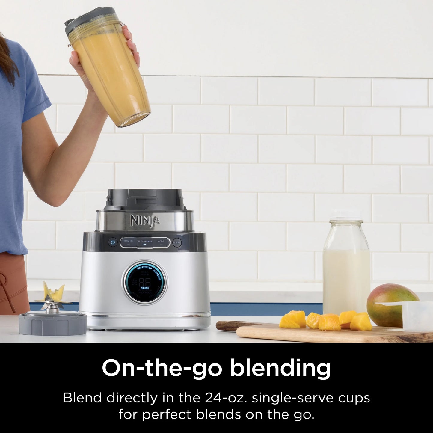 Ninja Detect Kitchen System Power Blender + Processor with Blend Sense Technology, Silver, TB400