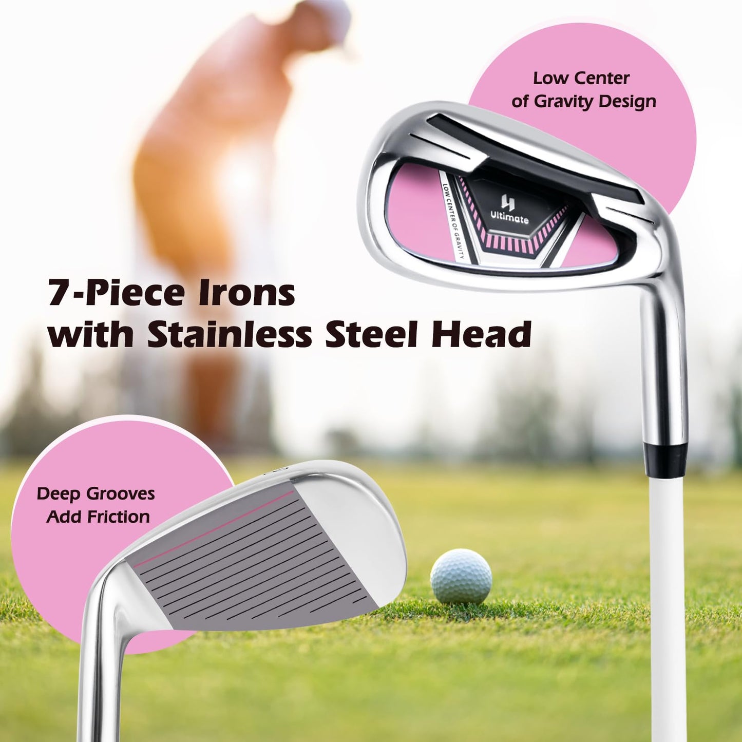 2025 Complete Golf Club Set for Women, 11 PCS Right Handed Golf Clubs with 460CC