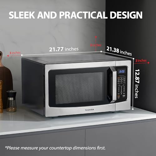 Toshiba Air Fryer Combo 4 in 1 Countertop Microwave Oven, Smart Sensor, Convection, Mute Function, Position Memory 13.6" Turntable, 1.5 Cu Ft, 1000W, Silver, ML EC42P(SS): Home &amp; Kitchen