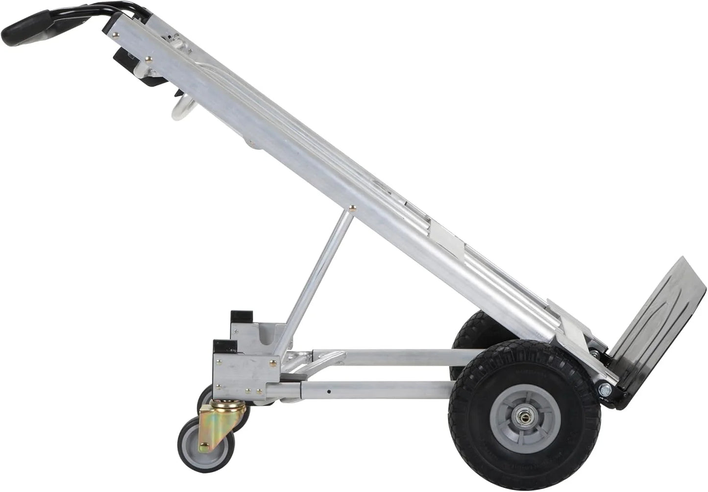 4-in-1 folding hand truck with puncture-proof wheels