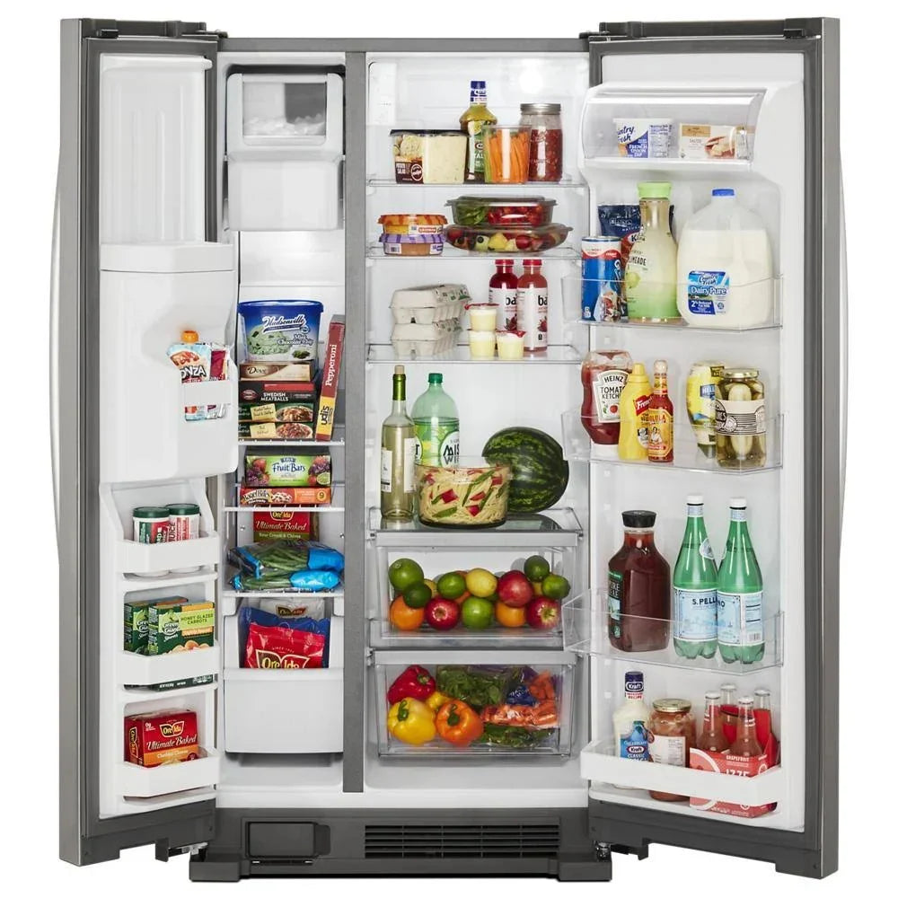 36-inch wide side-by-side refrigerator C 24 cubic feet stainless steel