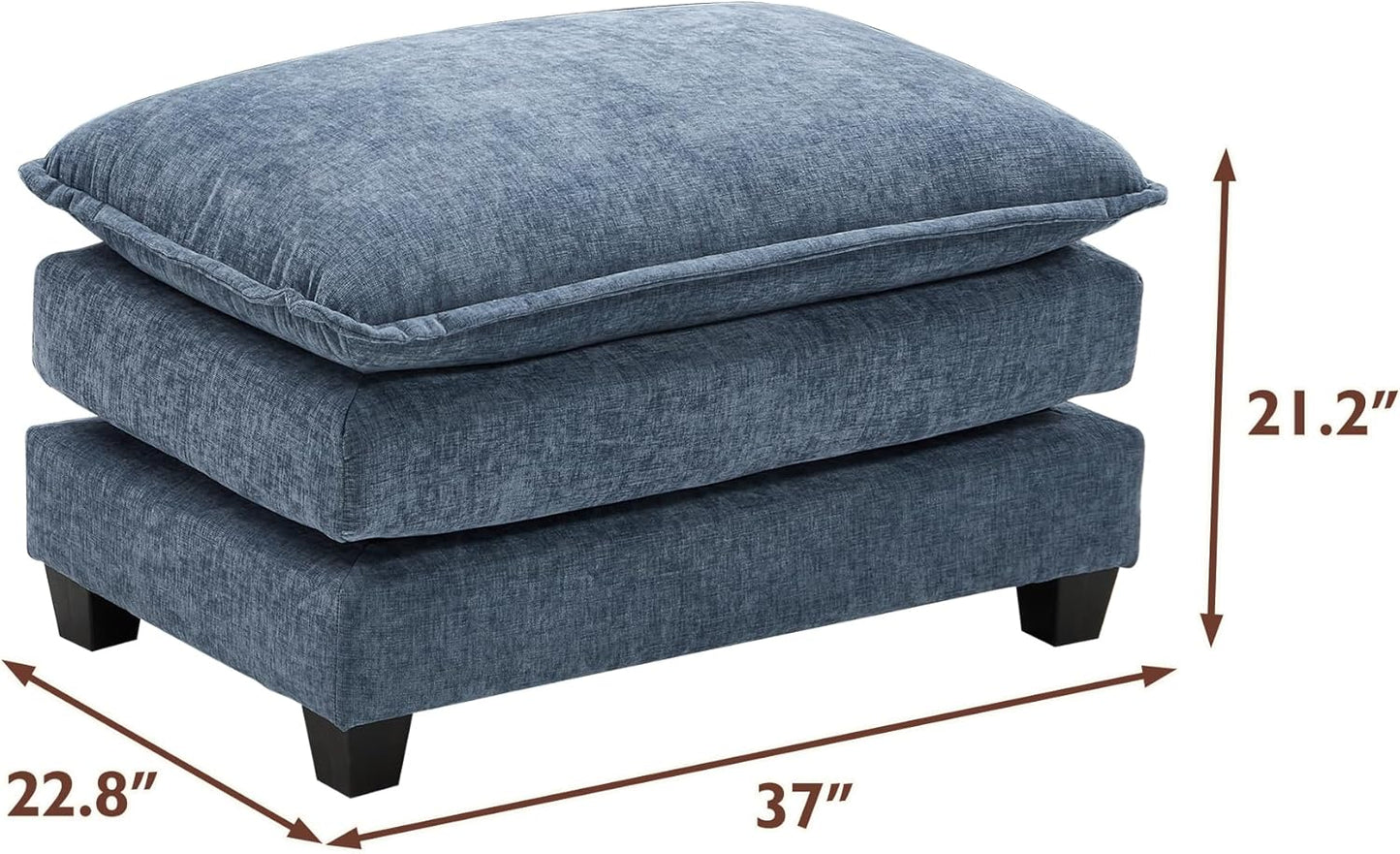 Ihanherry 146" U-Shaped Modern Sofa Modular Sectional Cloud Couch with 2 Ottoman, 6-Seat Chenille Deep Seat Sofa with 6 Pillows for Living Room, Bedroom and Apartment, Grey