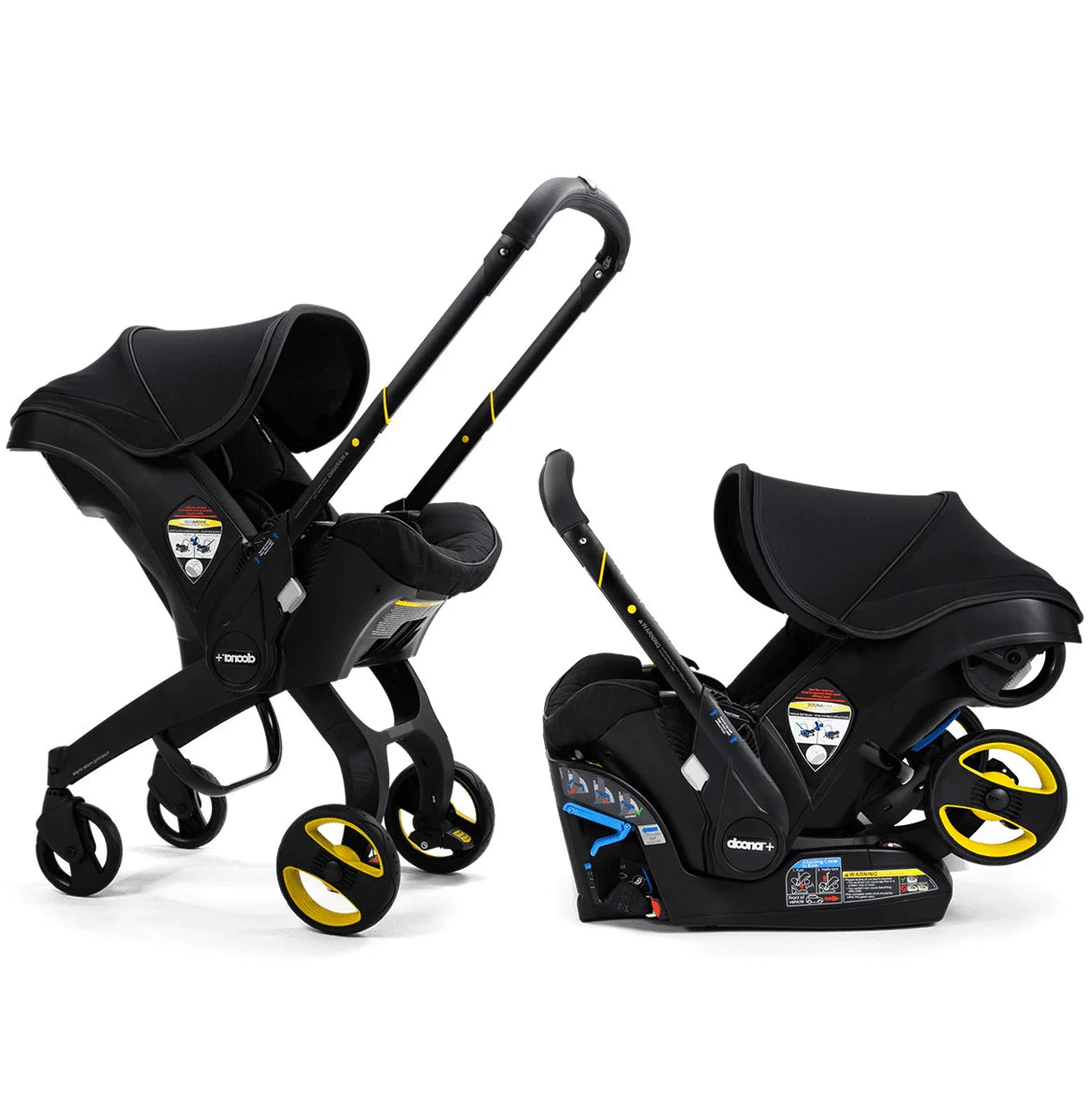 Stroller combination consisting of infant car seat and LATCH base (model year 2025) C Midnight Edition | From car to stroller in seconds, airplane-compatible, including accessory bag