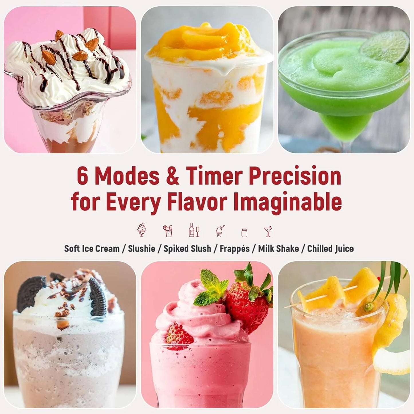 Slushie Machine: No Ice Needed All-in-One Slushy Maker for Home, Real-Time Temp Display, Auto-Clean, 6 Preset | Frozen Margaritas, Cocktails, Frapps, Ice Cream, Smoothies, Milkshakes,Summer Parties