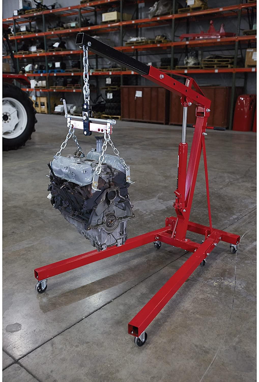 Strongway Hydraulic Engine Hoist with Load Leveler C 2-Ton Capacity, 1in.-82 5/8in. Lift Range