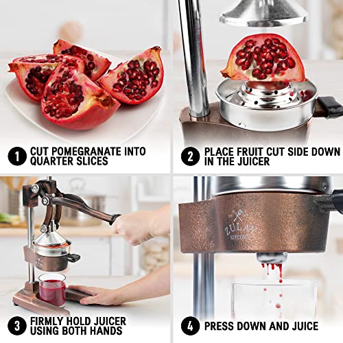 Zulay Kitchen Cast Iron Orange Juice Squeezer   Heavy Duty, Easy to Clean, Professional Citrus Juicer   Durable Stainless Steel Lemon Squeezer   Sturdy Manual Citrus Press &amp; Orange Squeezer (Copper): Home &amp; Kitchen