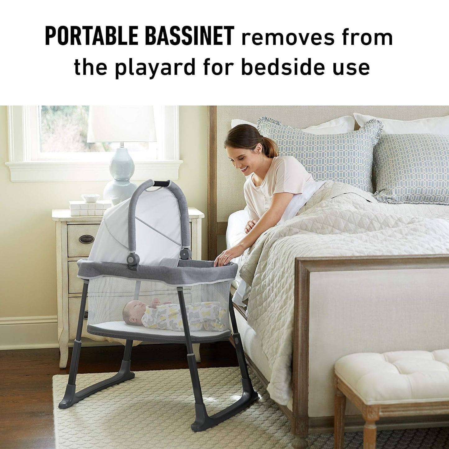 Graco Pack 'n Play Close2Baby Bassinet Playard Features Portable Bassinet Diaper Changer and More Derby