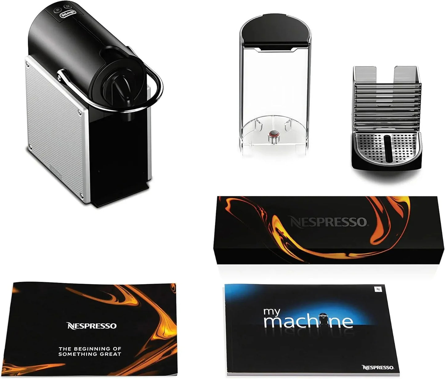 Nespresso Pixie Espresso Machine by DeLonghi, 19-Bar Pump, Compact Aluminum Design, Silver, 1100ml