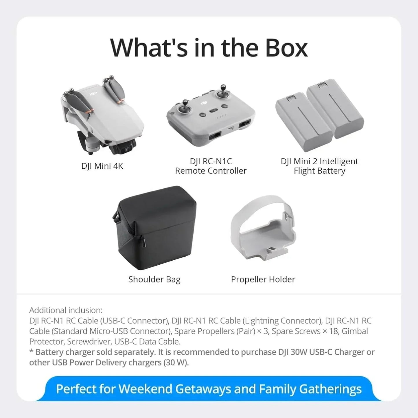DJI Mini 4K, Drone with 4K UHD Camera for Adults, Under 249 g, 3-Axis Gimbal Stabilization, 10km Video Transmission, Auto Return, Wind Resistance, 1 Battery for 31-Min Max Flight Time, Intelligent Flight
