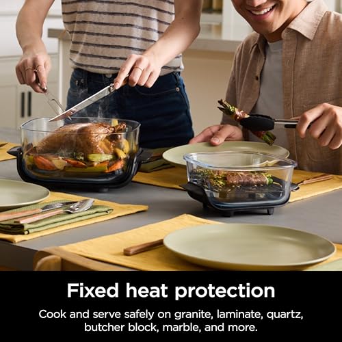 Ninja Crispi 4 in 1 Portable Glass Air Fryer Cooking System, 4QT &amp; 6 Cup Glass Containers with Storage Lids, Easy Meals, Microwave, Freezer &amp; Dishwasher Safe, Air Fry, Bake &amp; More, Cyberspace, FN101GY : Home &amp; Kitchen