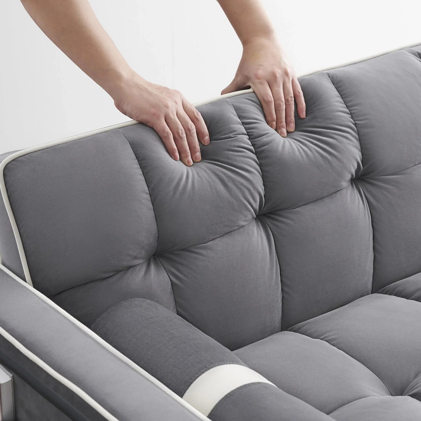 3 in 1 Sleeper Sofa Couch Bed for Living Room Apartment,Grey