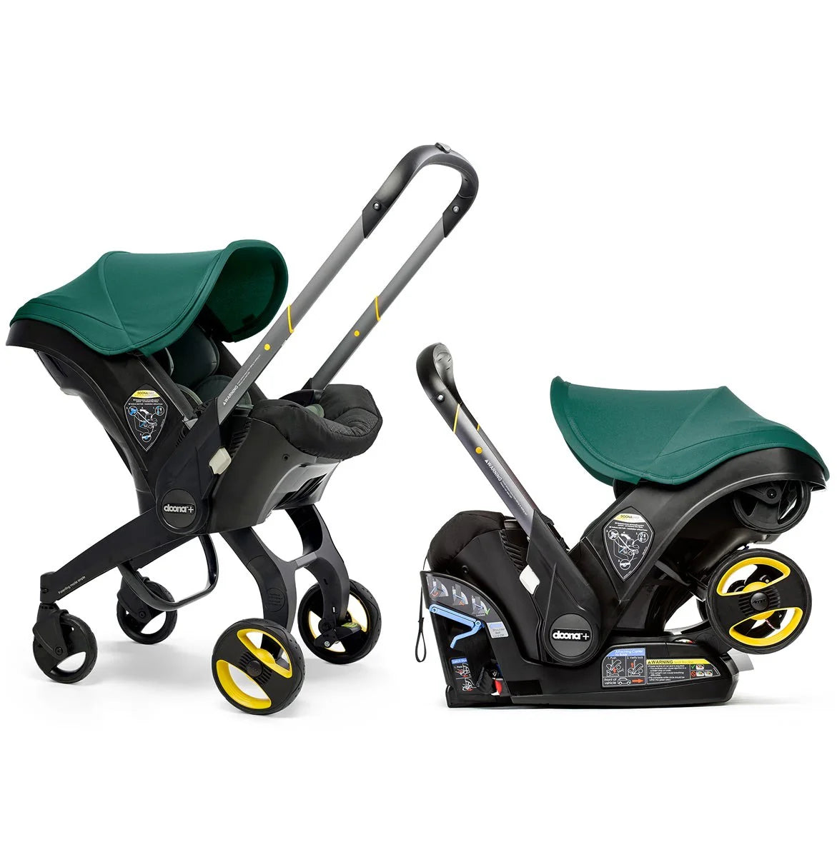 Stroller combination consisting of infant car seat and LATCH base (model year 2025) C Midnight Edition | From car to stroller in seconds, airplane-compatible, including accessory bag