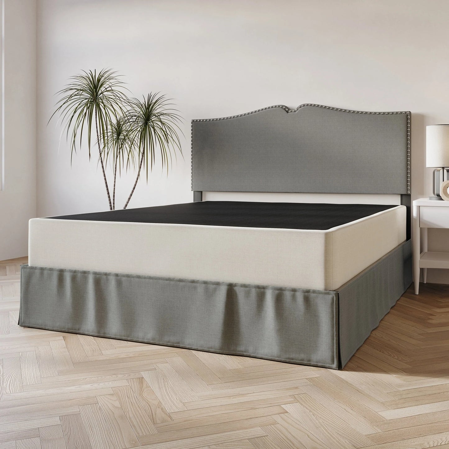 CraftPorch Solid Wood 8-Inch Box Spring Foundation with Wood Slats