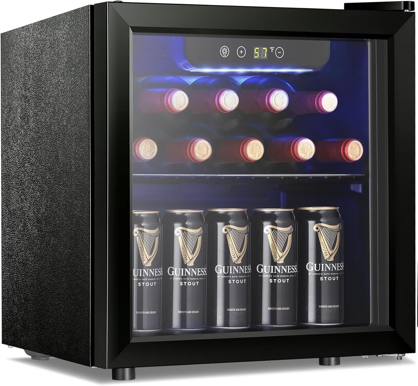 Antarctic Star 36 Bottle Wine Cooler/Cabinet BeverageRefrigerator Small Mini Wine Cellar Beer Soda Bar Fridge Quiet Operation Compressor Adjust Temperature Freestanding Black, 4.4 Cu. ft
