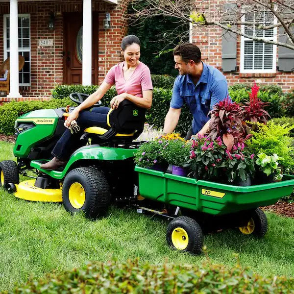 John Deere S100 ride-on lawnmower, 107 cm (42 inch) cutting width C 17.5 hp petrol hydrostatic drive