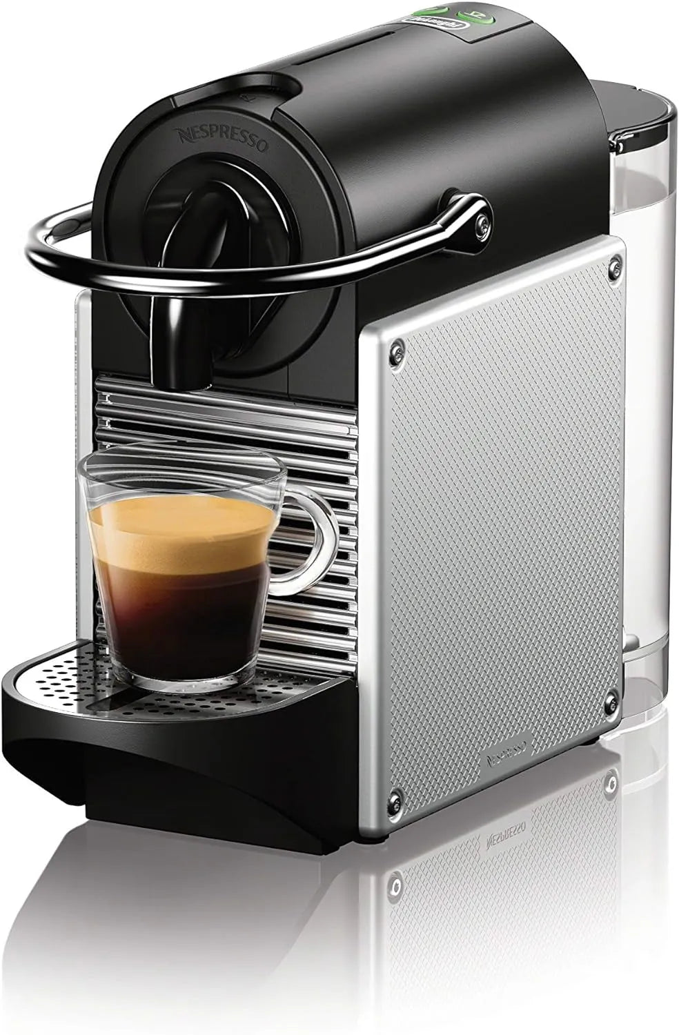 Nespresso Pixie Espresso Machine by De'Longhi, 19-Bar Pump, Compact Aluminum Design, Silver, 1100ml