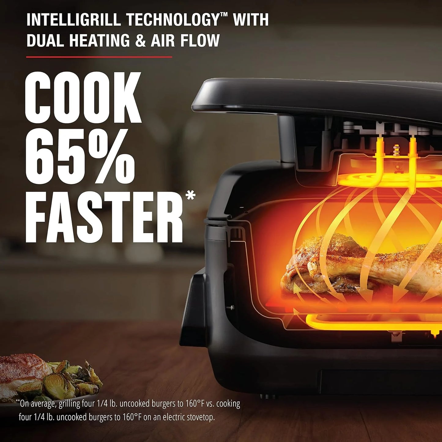 George Foreman Beyond Grill锟?7-in-1 Electric Indoor Grill with Air Fry Technology, MCAFD800D, Black, Large