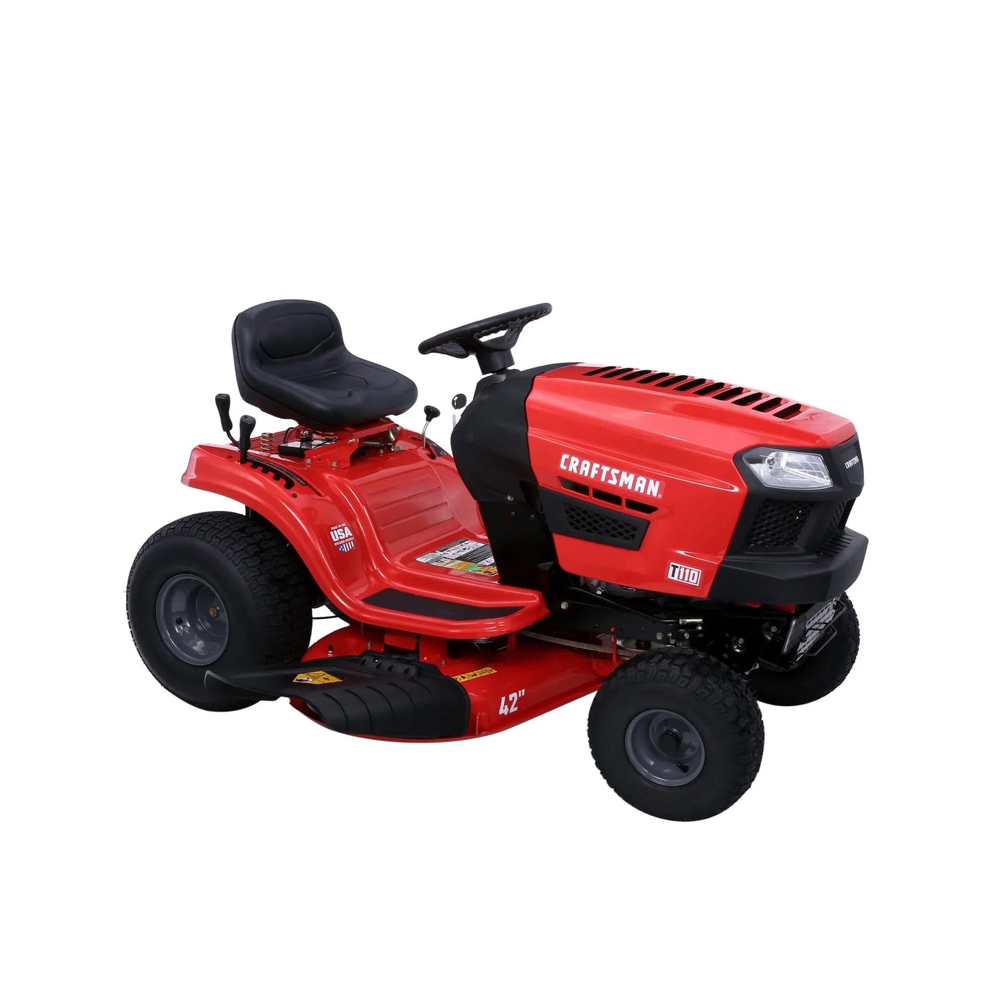 Craftsman T110 42-in Riding Lawn Mower 17.5 HP Briggs & Stratton Engine 7-Speed Transmission Model 13AN77XS093