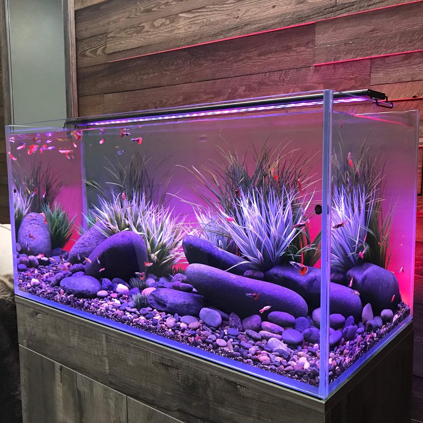 72" Inch Serene Aquarium Visual and Audio Aquatic Experience Kit with LED Aquarium Light, LED Background Light, Frosted Background Film & Speaker for Fish Tank (4028)