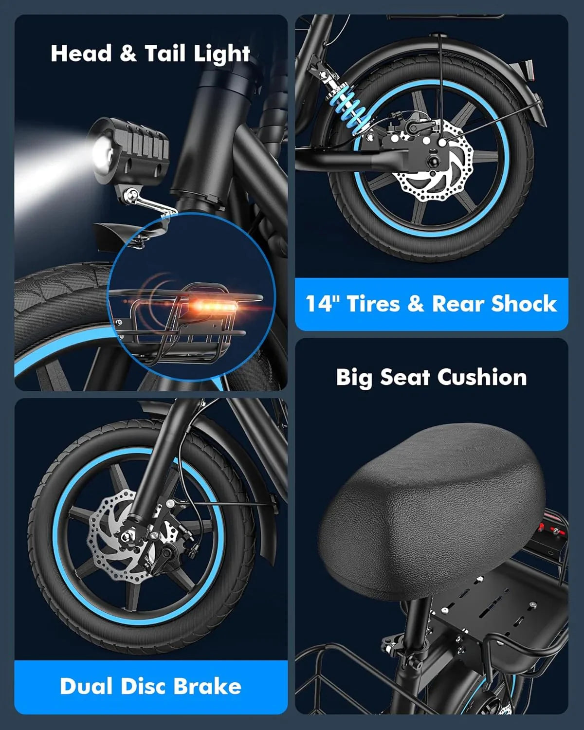Electric scooter for adults with large center basket