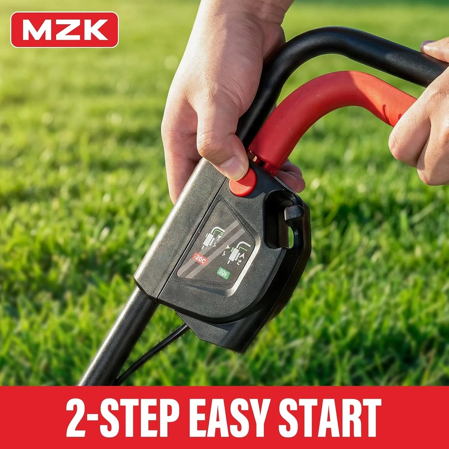 MZK 20V 13" Electric Lawn Mower, Brushless Cordless Lawn Mower with 4-Position Height