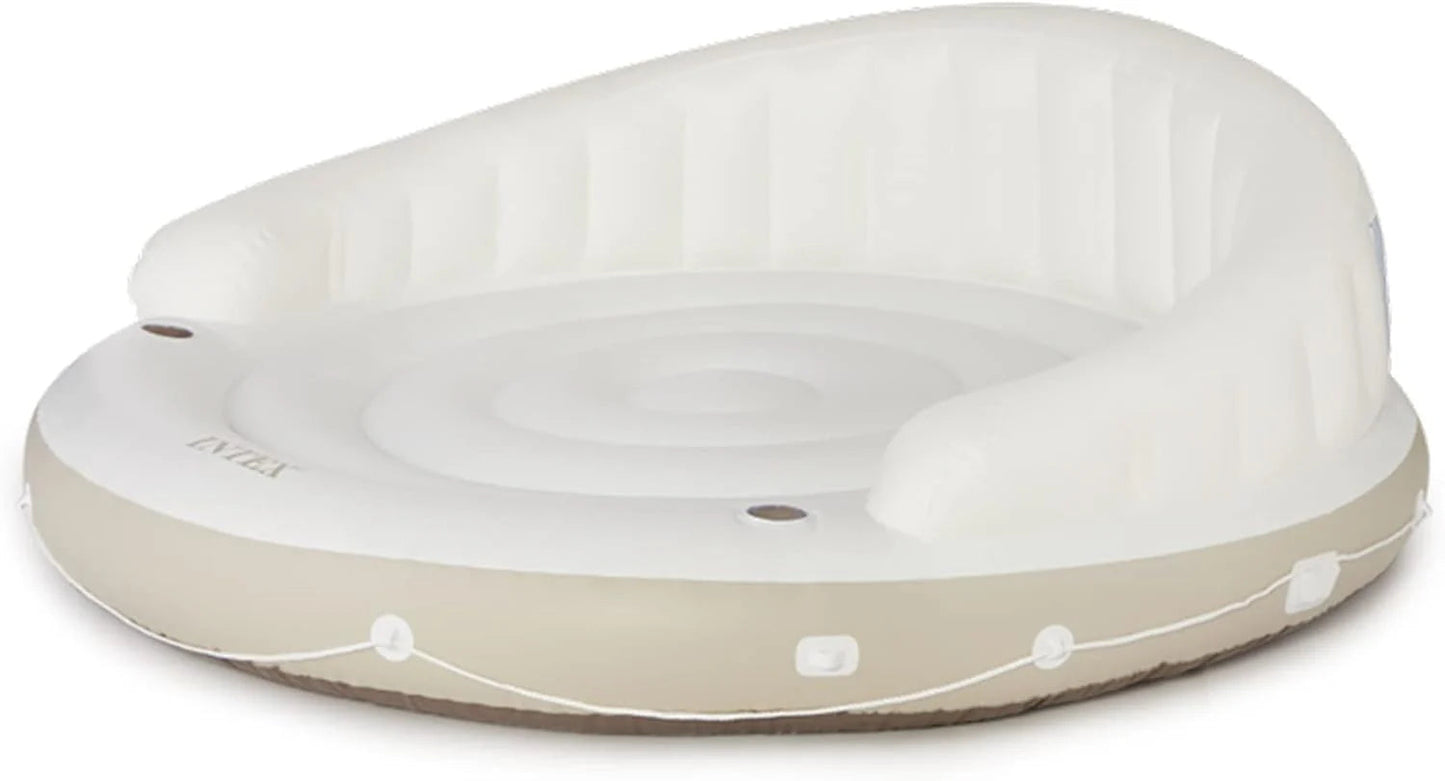 58292EP Canopy Island Inflatable Pool Float: Comfortable Lounge Surface – Built-in Cup Holders – Detachable Sunshade – 440lb Max Weight Capacity – 78.5" x 59"