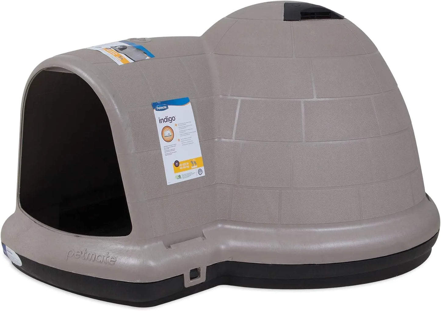 Petmate Indigo Dog House (Igloo Dog House, Made in USA with 90% Recycled Materials, All Weather Protection Pet Shelter) for XL Dogs  90 to 125 pounds, Made in USA
