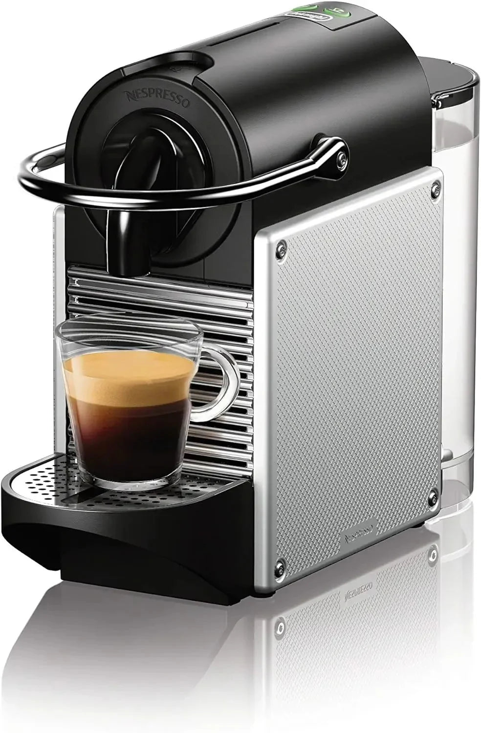Nespresso Pixie Espresso Machine by DeLonghi, 19-Bar Pump, Compact Aluminum Design, Silver, 1100ml