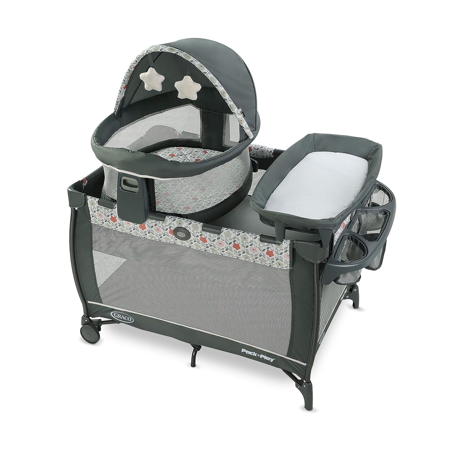 Graco Pack 'n Play Close2Baby Bassinet Playard Features Portable Bassinet Diaper Changer and More Derby