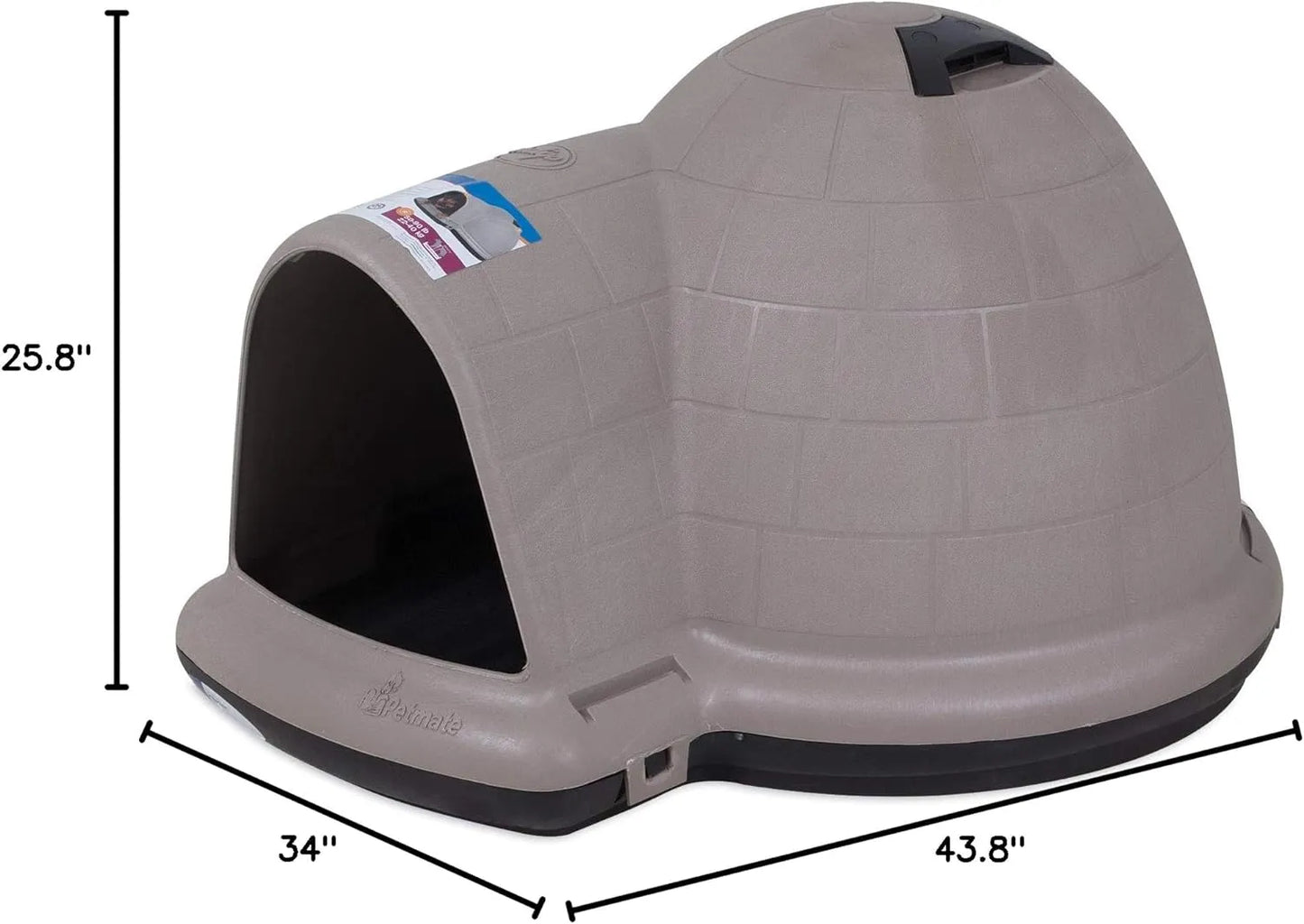 Petmate Indigo Dog House (Igloo Dog House, Made in USA with 90% Recycled Materials, All Weather Protection Pet Shelter) for XL Dogs  90 to 125 pounds, Made in USA