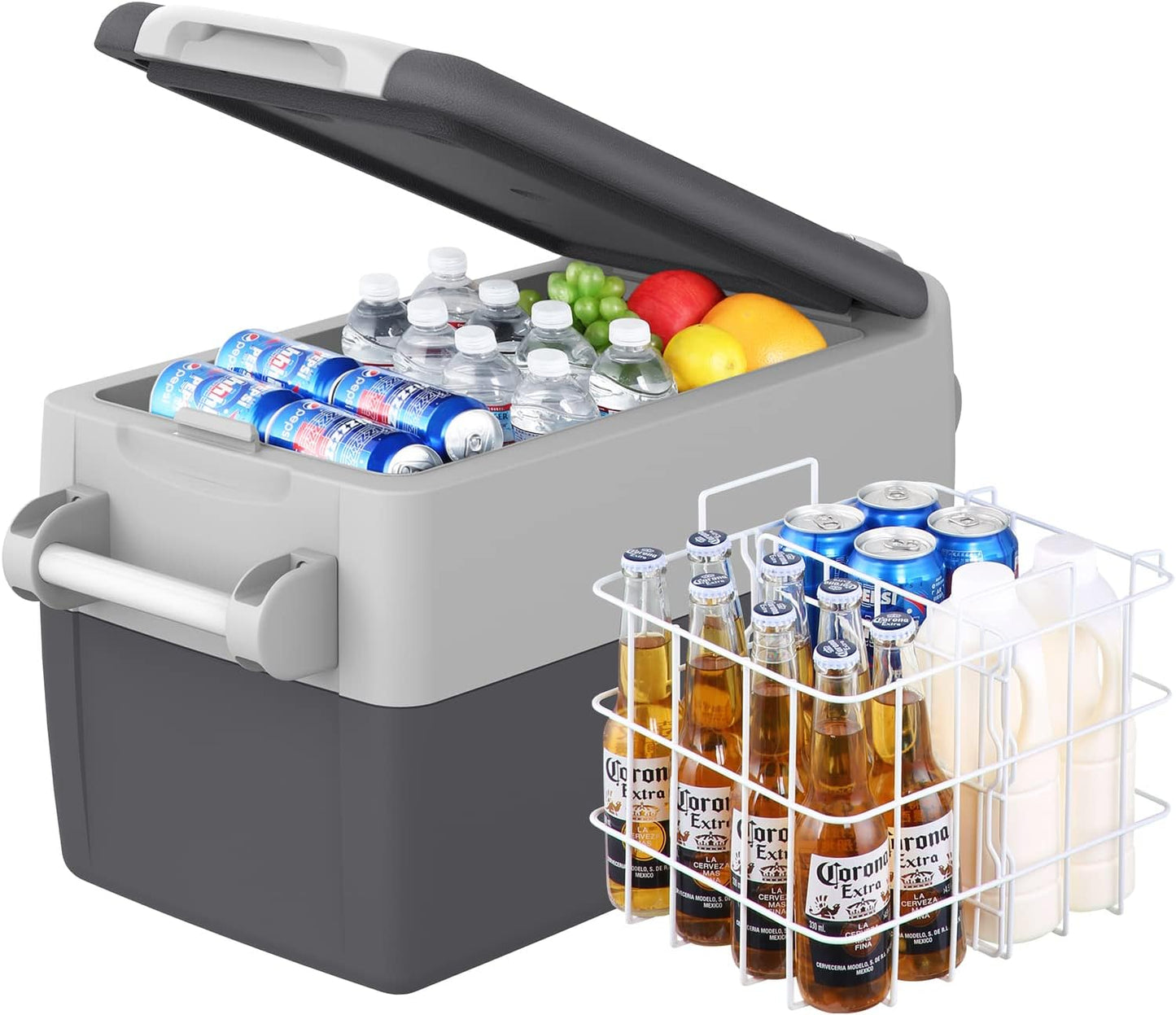 AJ30 Portable RefrigeratorPortable Freezer32 Quart(30L) Electric CoolerCar Refrigerator12/24V DC Cable & 110/240V ACCar Fridge for CampingTruckRVTravelFishing3-YEAR Warranty