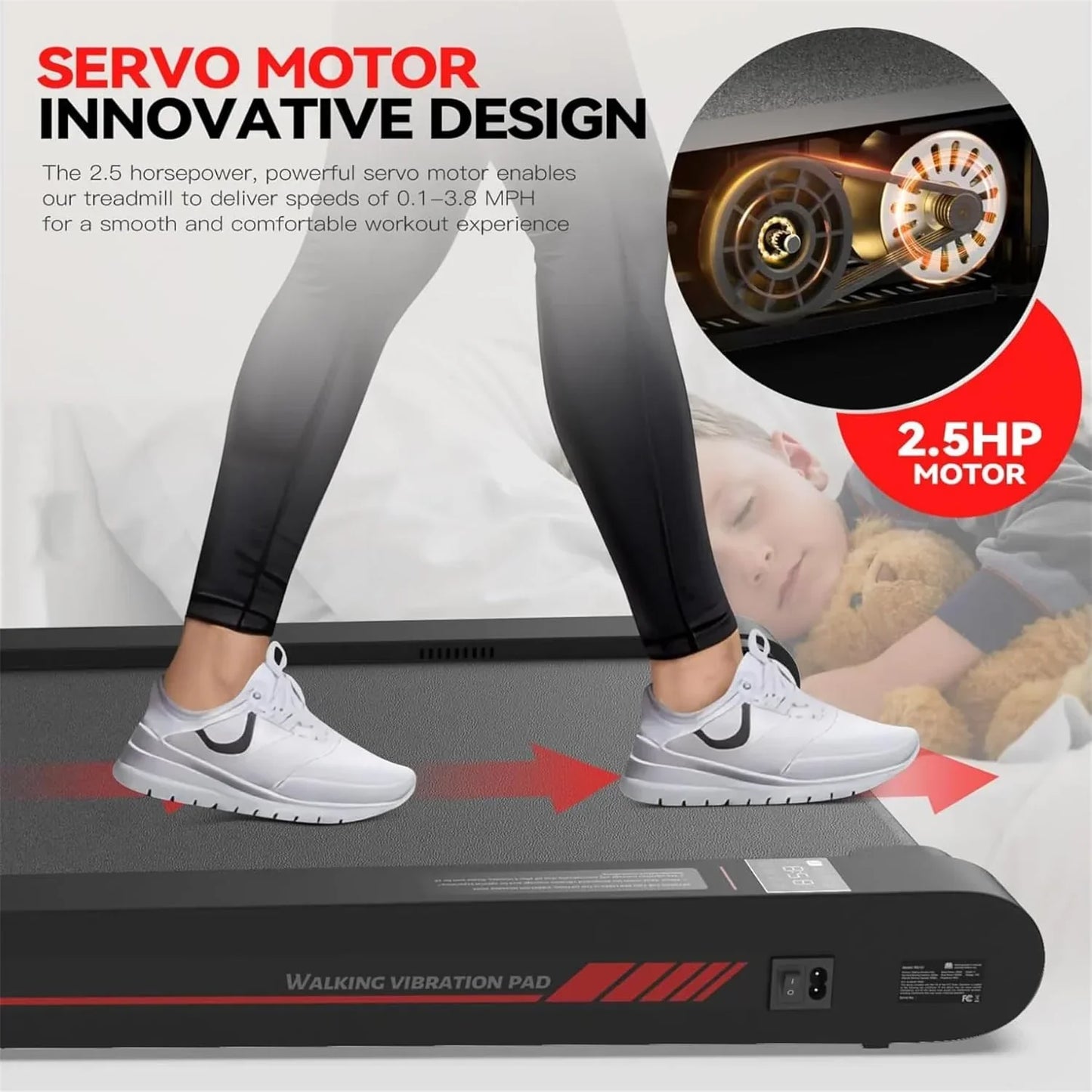 Sperax Walking Vibration Pad with APP 3 in 1 Under Desk Treadmill Walking Treadmill Pad