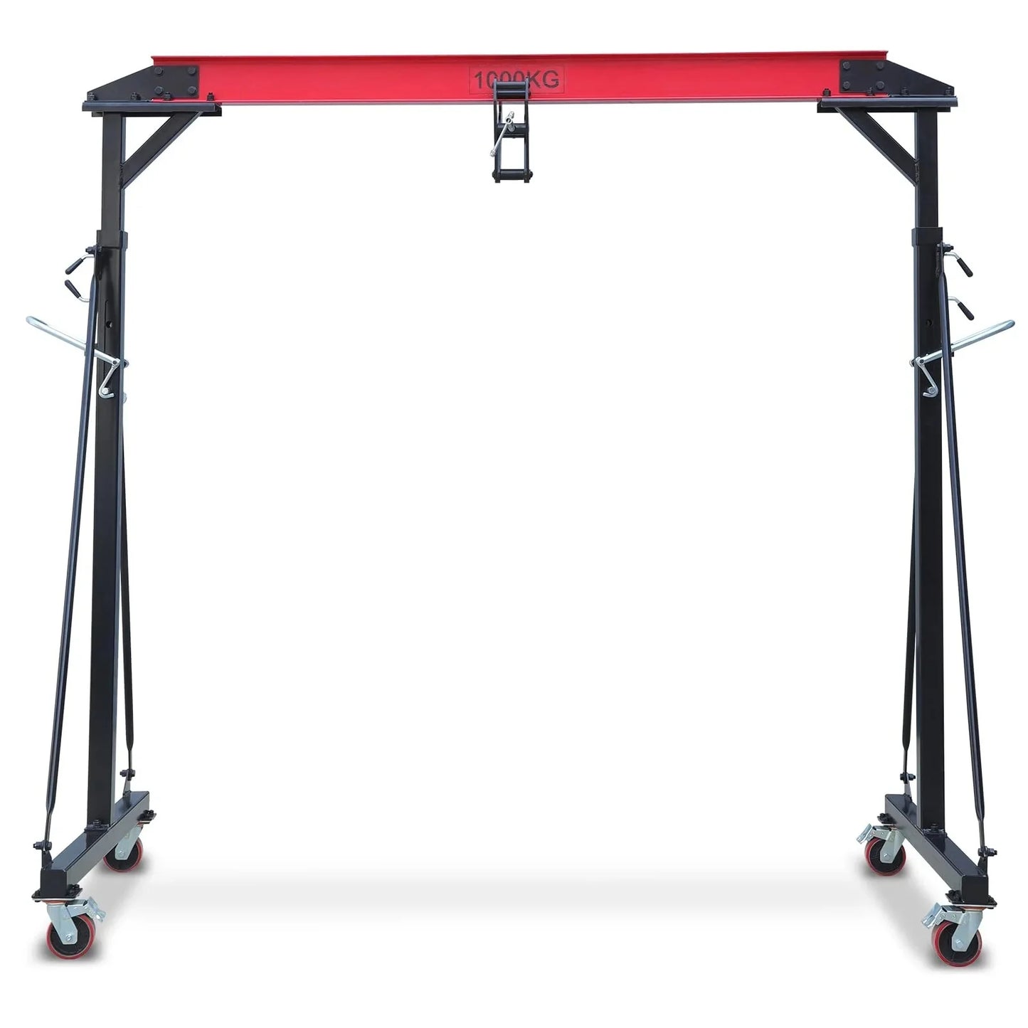 2025 1-ton gantry crane, adjustable, 2200 lbs lifting capacity, height adjustable 96.5"-143.7", portable hoist for factory, construction site, warehouse, auto repair shop