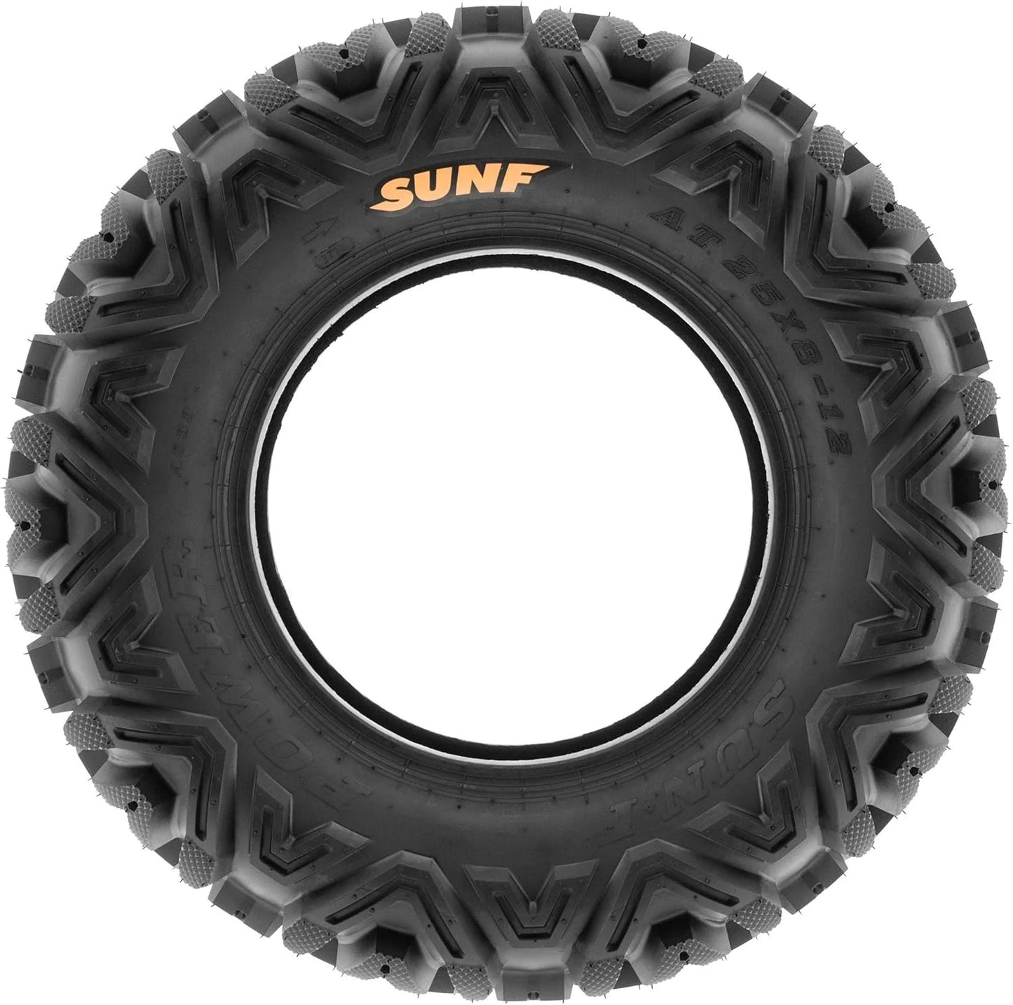 Set of 4 ATV/UTV off-road tires, 25x8-12 front and 25x10-12 rear, 6 PR, tubeless A033