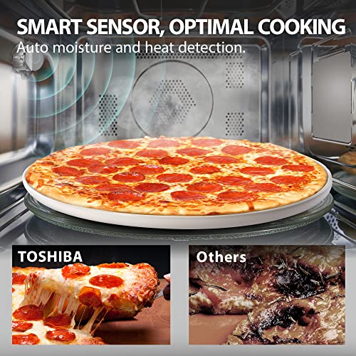 Toshiba Air Fryer Combo 4 in 1 Countertop Microwave Oven, Smart Sensor, Convection, Mute Function, Position Memory 13.6" Turntable, 1.5 Cu Ft, 1000W, Silver, ML EC42P(SS): Home &amp; Kitchen