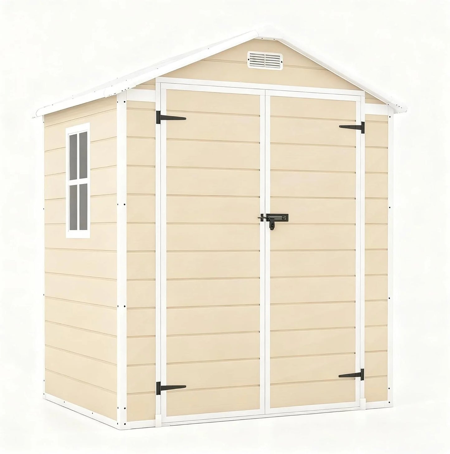 Patiowell 6x4 FT Plastic Outdoor Storage Shed with Floor, Resin Outdoor Storage Shed