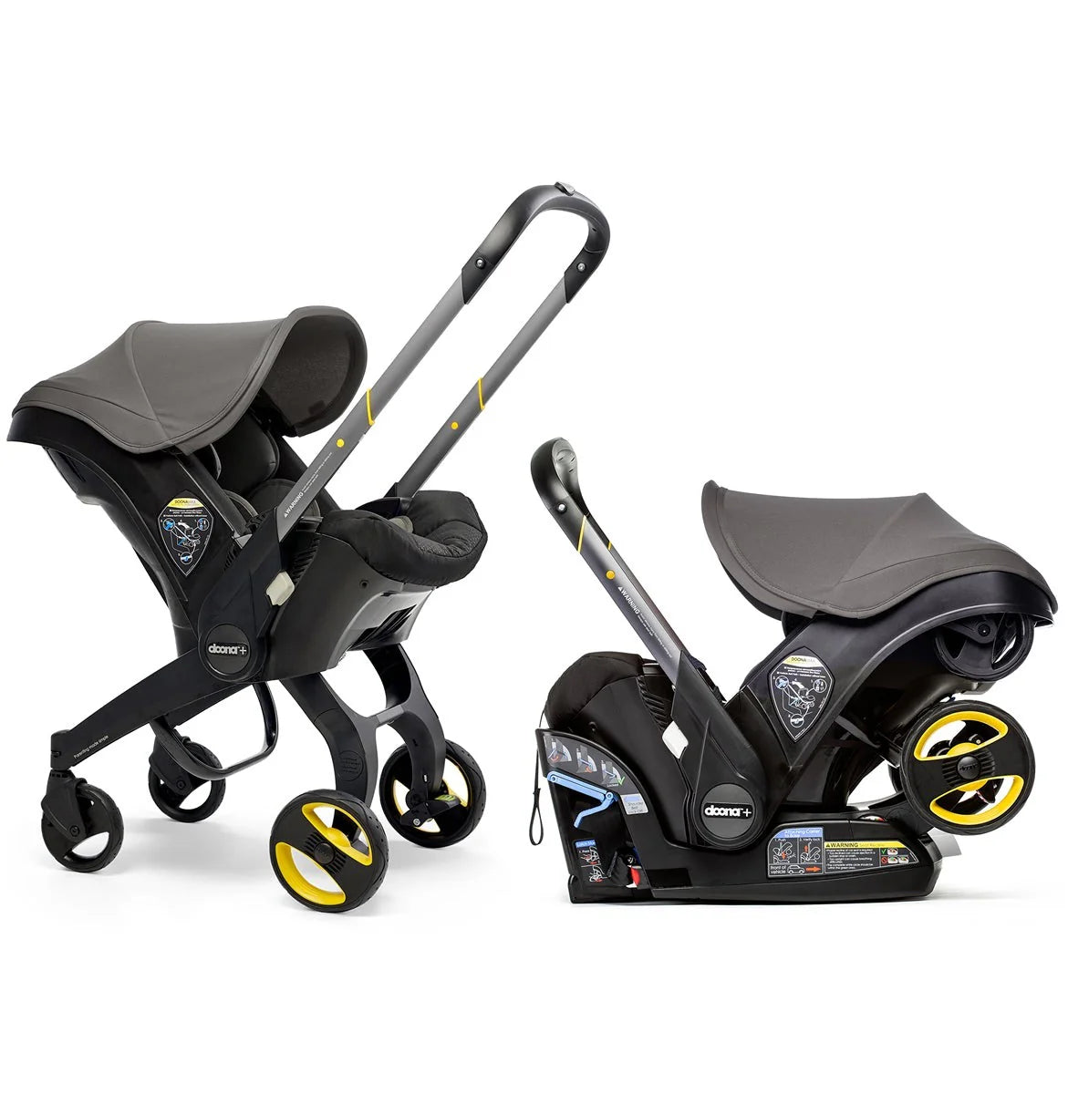 Stroller combination consisting of infant car seat and LATCH base (model year 2025) C Midnight Edition | From car to stroller in seconds, airplane-compatible, including accessory bag