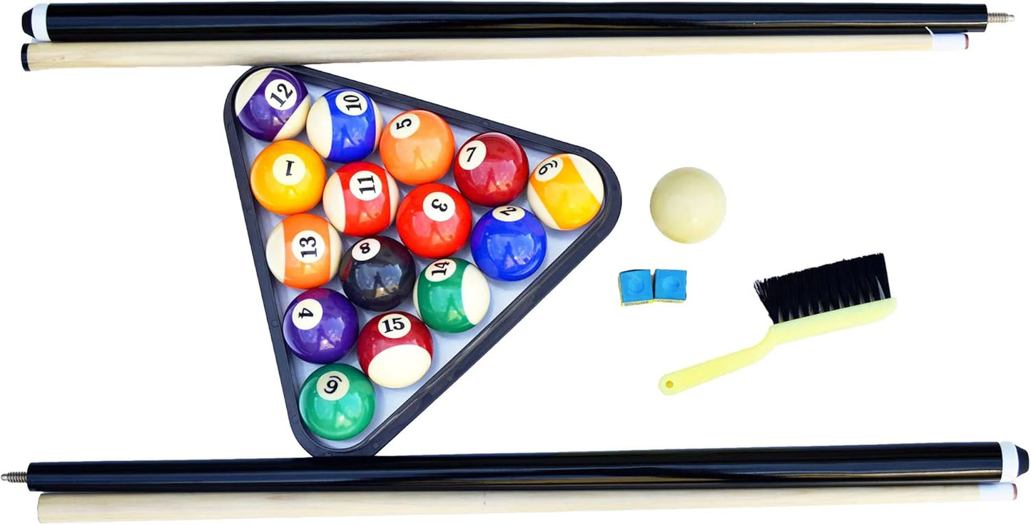 Hathaway Fairmont 6 Ft Portable Pool Table, Adults Folding Billiards Tables for Game Room with Easy Foldable Storage, Includes Full Set of Billiard Balls, Cues, Chalk & Brush
